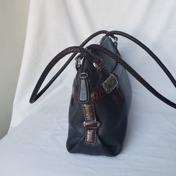 Brighton Black & Brown Pebble Leather Handbag - Picture 8 of 15